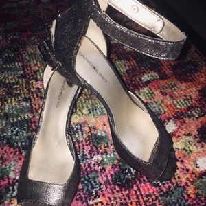 Rose gold sexy peep toe with ankle strap